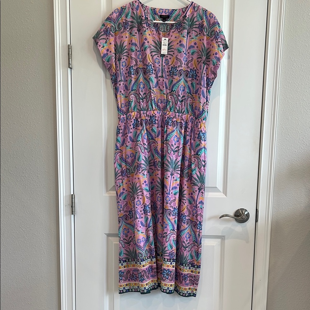 Talbots Pink and Purple Dolman Sleeve Sundress